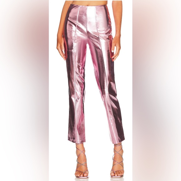 REVOLVE Song of Style Masha Pant in Metallic Pink - Picture 2 of 6